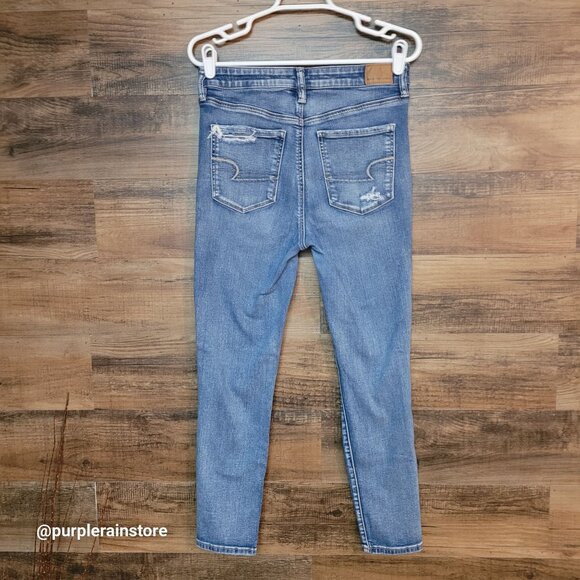 American Eagle Jeans 10 S Jegging Highest Rise Next Level Stretch Medium Light - Picture 2 of 13